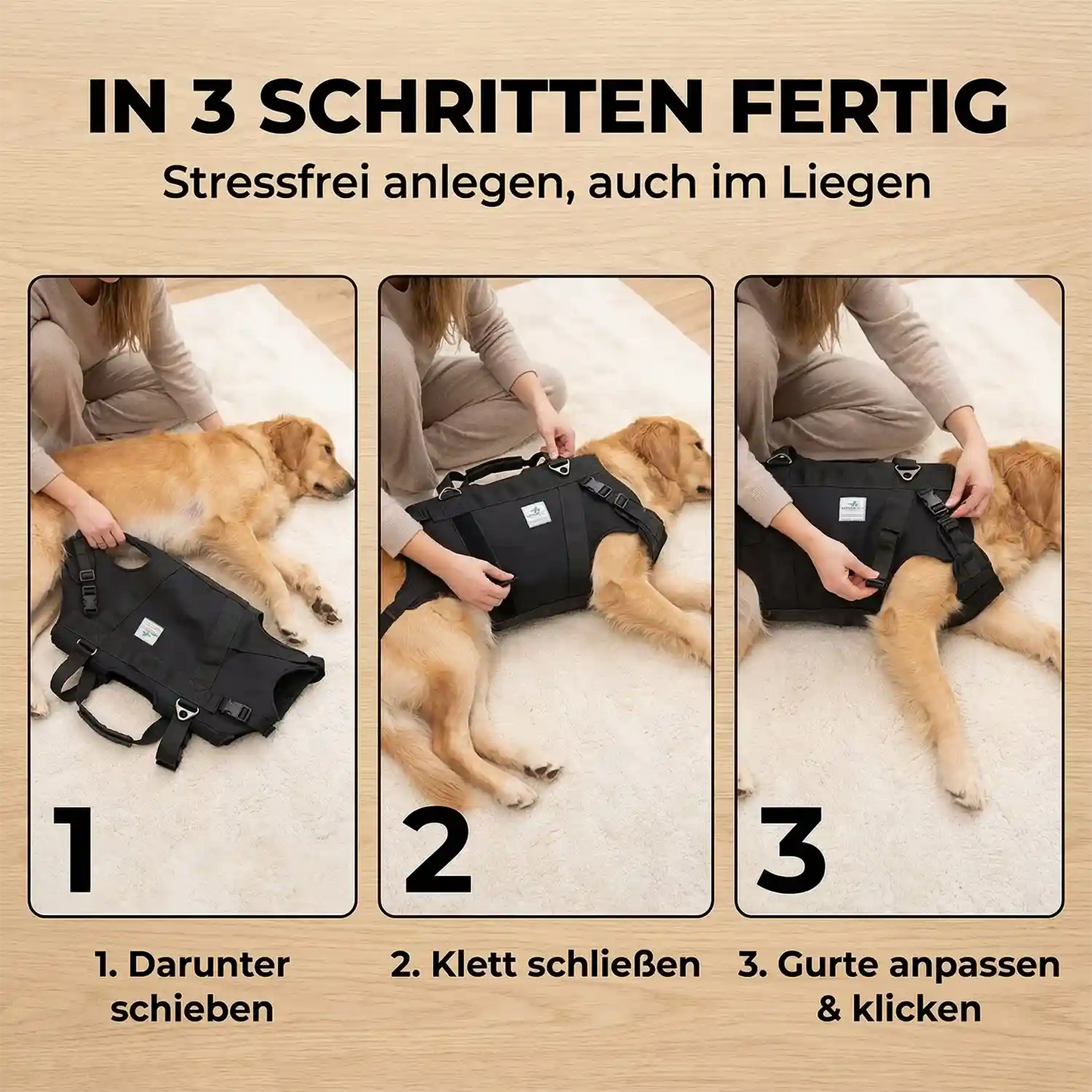 Durchgehende Tragehilfe für Hunde