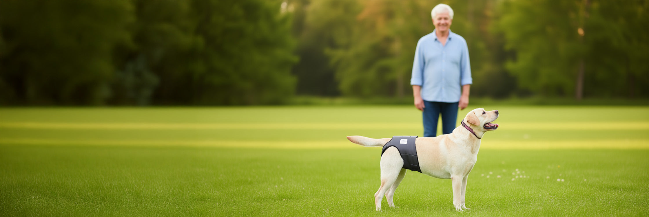 Neopren Läufigkeitshose für Hunde Banner
