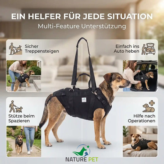 Durchgehende Tragehilfe für Hunde