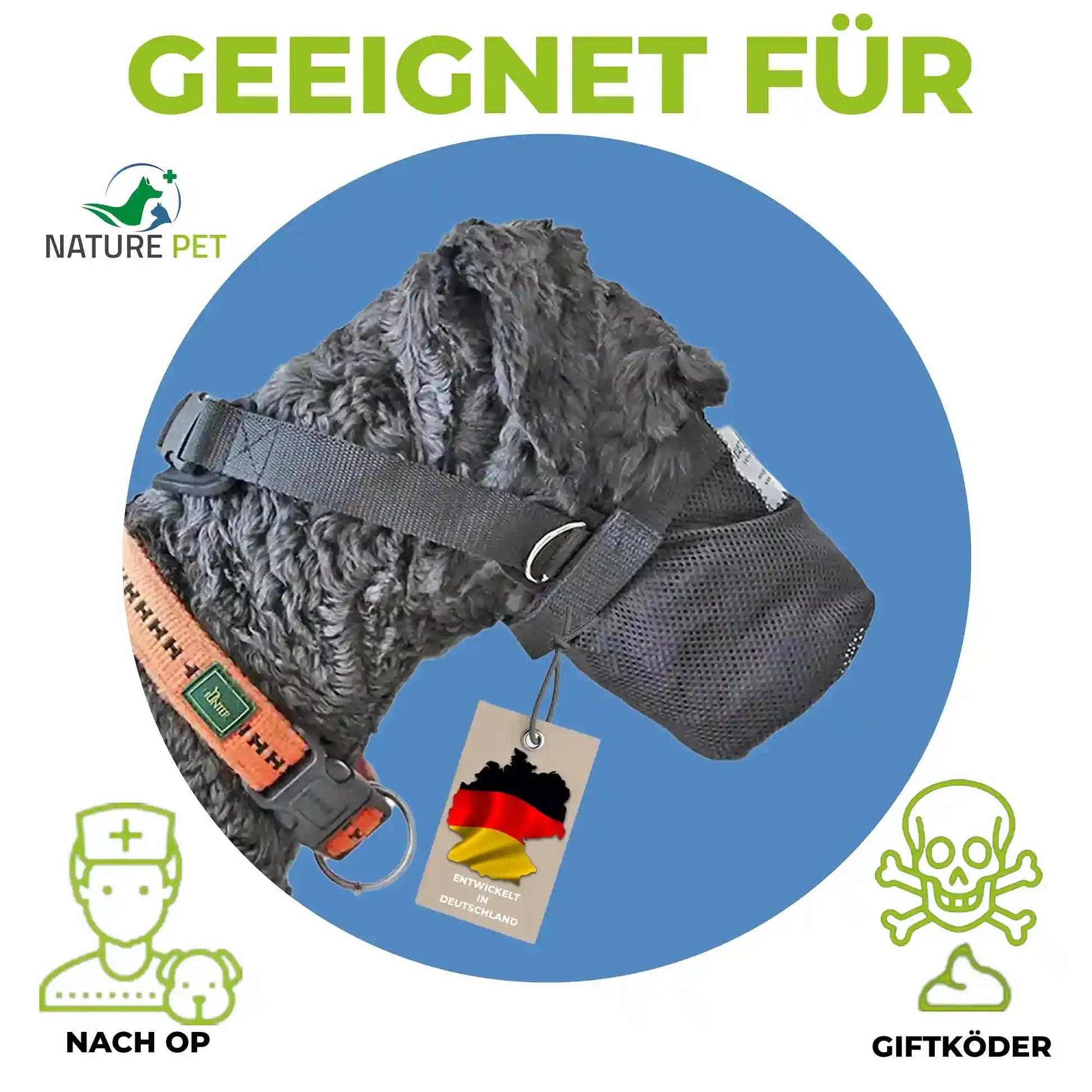 Nature Pet Giftköderschutz für Hunde – Maulkorb gegen Giftköder & Leckschutz Nature Pet