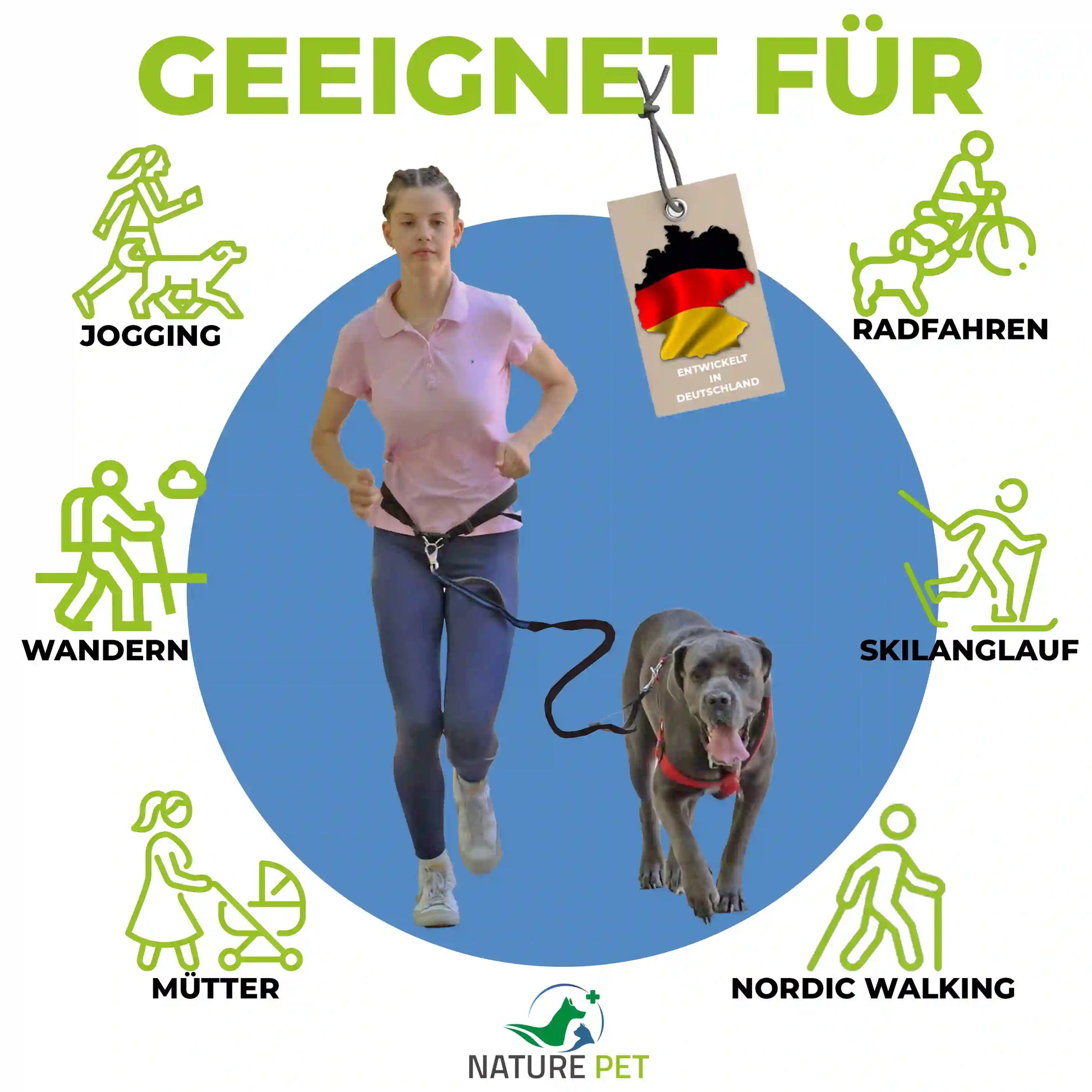 Freihand Joggingleine für Hunde