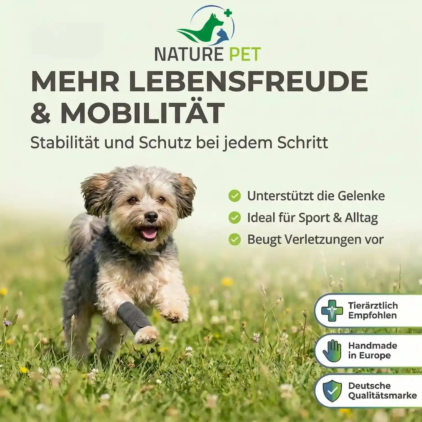 Elastische Handgelenkbandage für kleine Hunde
