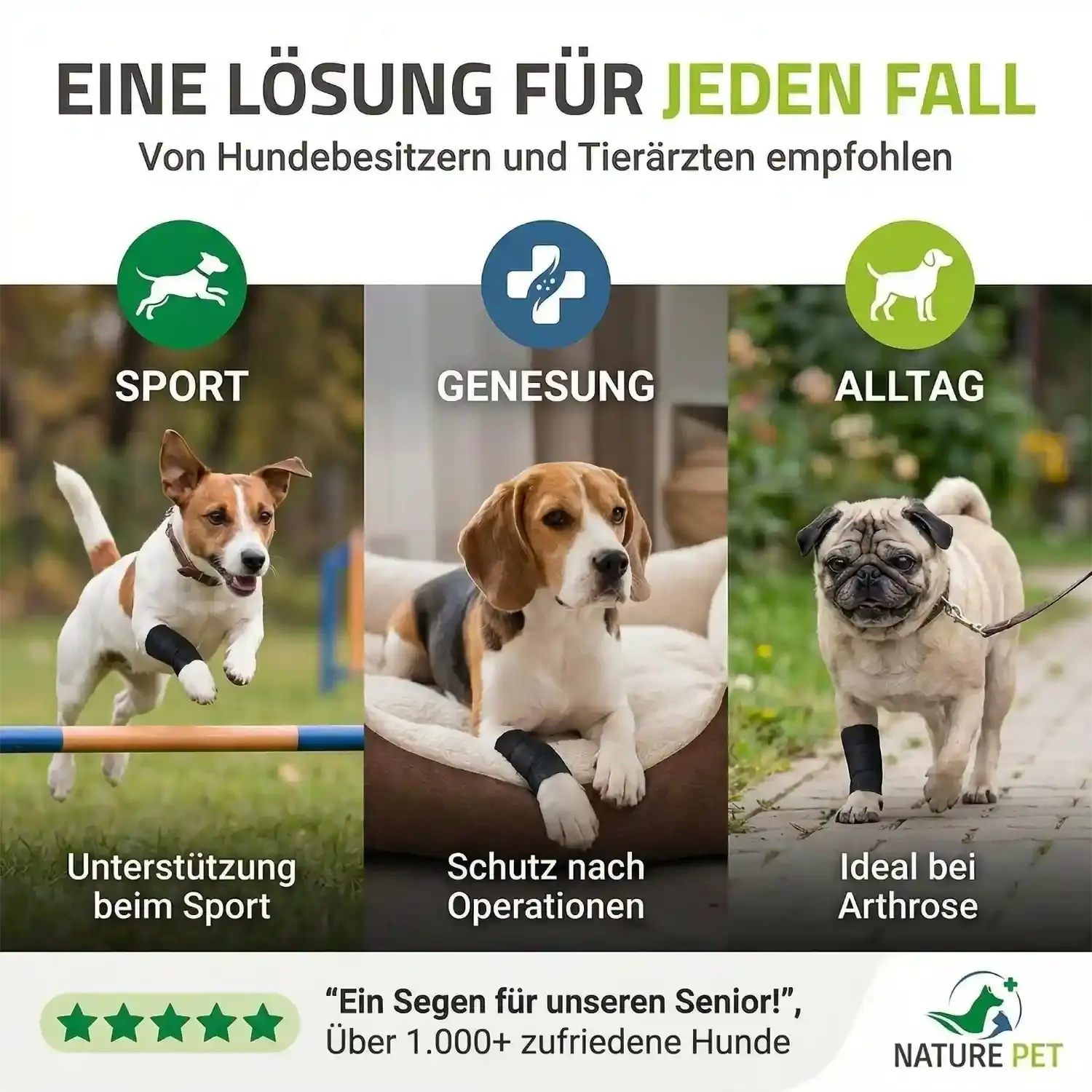 Elastische Handgelenkbandage für kleine Hunde